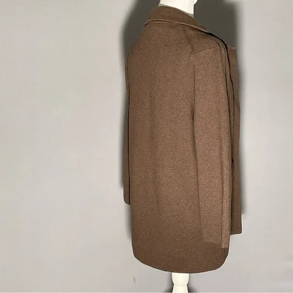 Quince Organic Cottin Knit Blazer Cardigan XS Brown Minimalist Capsule Wardrobe - Picture 14 of 16